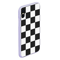 Чехол iPhone XS Max матовый Шахматка, цвет: 3D-светло-сиреневый — фото 2