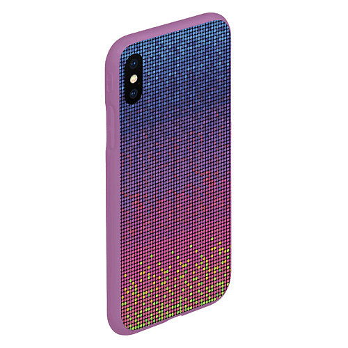 Чехол iPhone XS Max матовый Ретро узор / 3D-Фиолетовый – фото 2