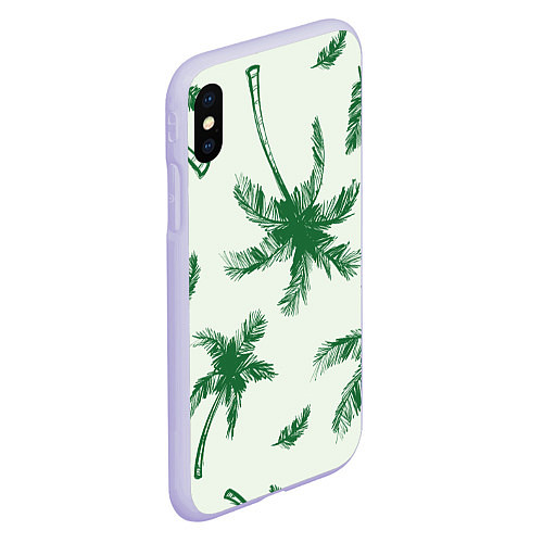 Чехол iPhone XS Max матовый Пальмовый рай / 3D-Светло-сиреневый – фото 2