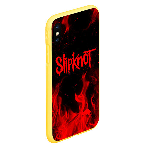 Чехол iPhone XS Max матовый SLIPKNOT / 3D-Желтый – фото 2