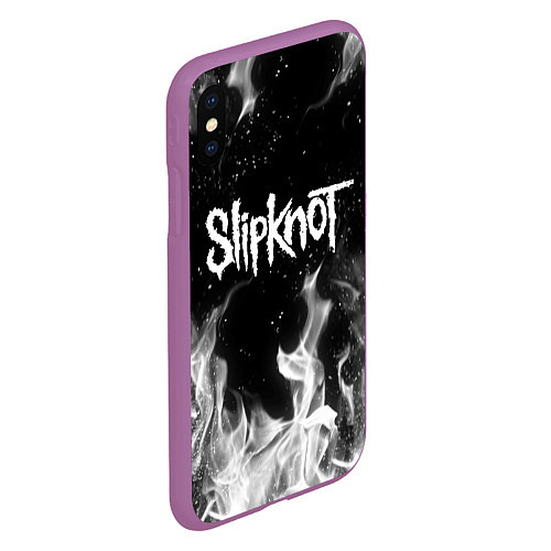 Чехол iPhone XS Max матовый SLIPKNOT / 3D-Фиолетовый – фото 2