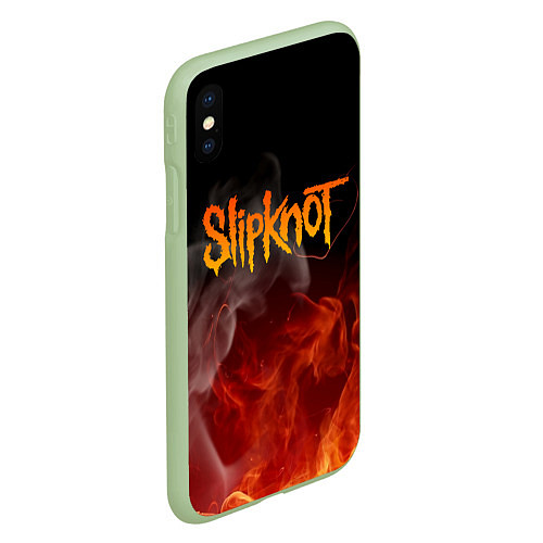 Чехол iPhone XS Max матовый SLIPKNOT / 3D-Салатовый – фото 2