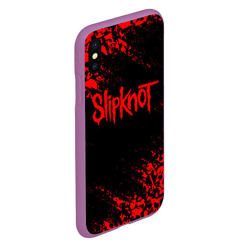 Чехол iPhone XS Max матовый SLIPKNOT / 3D-Фиолетовый – фото 2