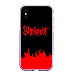 Чехол iPhone XS Max матовый SLIPKNOT, цвет: 3D-сиреневый