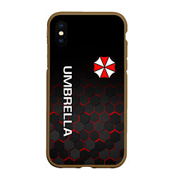 Чехол iPhone XS Max матовый UMBRELLA CORP, цвет: 3D-коричневый