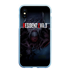 Чехол iPhone XS Max матовый Resident evil 3 remake, цвет: 3D-голубой