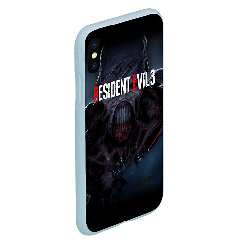 Чехол iPhone XS Max матовый Resident evil 3 remake / 3D-Голубой – фото 2