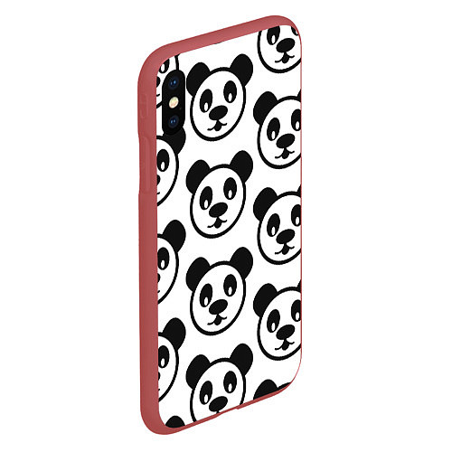 Чехол iPhone XS Max матовый Panda / 3D-Красный – фото 2