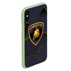 Чехол iPhone XS Max матовый Lamborghini, цвет: 3D-салатовый — фото 2