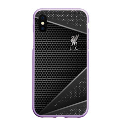 Чехол iPhone XS Max матовый Liverpool FC, цвет: 3D-сиреневый