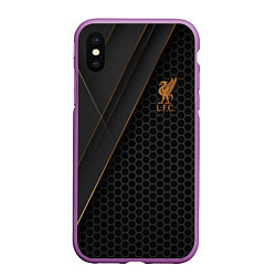 Чехол iPhone XS Max матовый Liverpool FC, цвет: 3D-фиолетовый