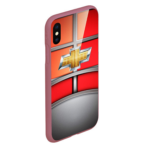 Чехол iPhone XS Max матовый CHEVROLET / 3D-Малиновый – фото 2