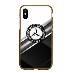 Чехол iPhone XS Max матовый MERCEDES-BENZ, цвет: 3D-коричневый