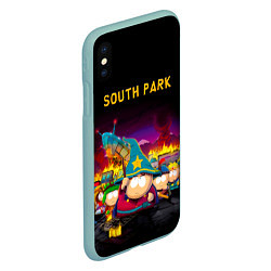 Чехол iPhone XS Max матовый Южный Парк, цвет: 3D-мятный — фото 2