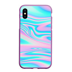 Чехол iPhone XS Max матовый WAVES, цвет: 3D-фиолетовый