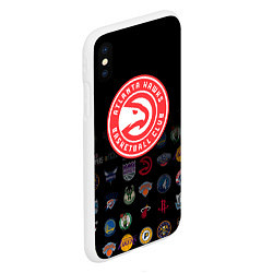 Чехол iPhone XS Max матовый Atlanta Hawks 1, цвет: 3D-белый — фото 2