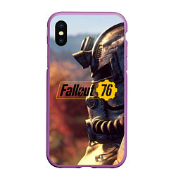 Чехол iPhone XS Max матовый FALLOUT76, цвет: 3D-фиолетовый