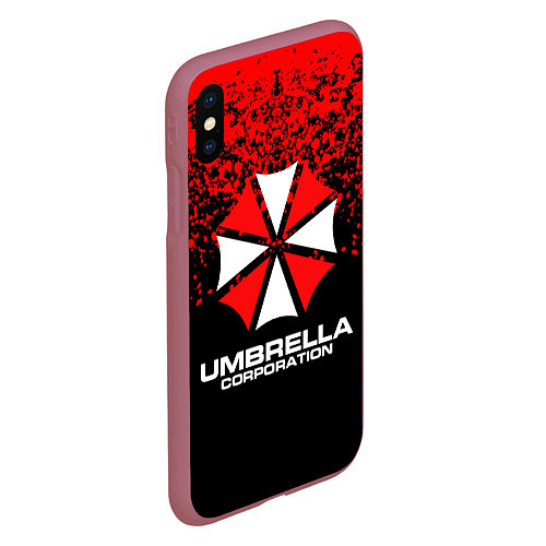 Чехол iPhone XS Max матовый Umbrella Corporation / 3D-Малиновый – фото 2