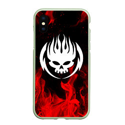 Чехол iPhone XS Max матовый THE OFFSPRING, цвет: 3D-салатовый