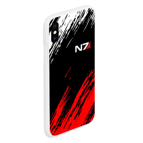 Чехол iPhone XS Max матовый MASS EFFECT N7 / 3D-Белый – фото 2