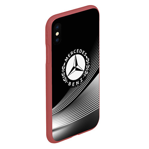 Чехол iPhone XS Max матовый MERCEDES-BENZ / 3D-Красный – фото 2