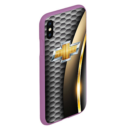 Чехол iPhone XS Max матовый CHEVROLET / 3D-Фиолетовый – фото 2