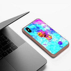 Чехол iPhone XS Max матовый BRAWL STARS SANDY, цвет: 3D-коричневый — фото 2