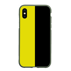 Чехол iPhone XS Max матовый BLACK YELLOW, цвет: 3D-темно-зеленый