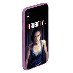 Чехол iPhone XS Max матовый Jill Valentine, цвет: 3D-фиолетовый — фото 2