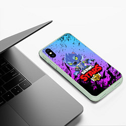 Чехол iPhone XS Max матовый BRAWL STARS WEREWOLF LEON, цвет: 3D-салатовый — фото 2