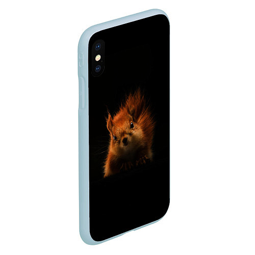 Чехол iPhone XS Max матовый Белка / 3D-Голубой – фото 2