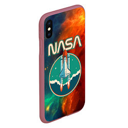 Чехол iPhone XS Max матовый NASA, цвет: 3D-малиновый — фото 2