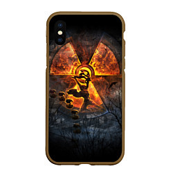 Чехол iPhone XS Max матовый VULKAN, цвет: 3D-коричневый