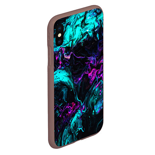 Чехол iPhone XS Max матовый ABSTRACT / 3D-Коричневый – фото 2