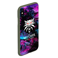 Чехол iPhone XS Max матовый The Witcher 3, цвет: 3D-темно-зеленый — фото 2