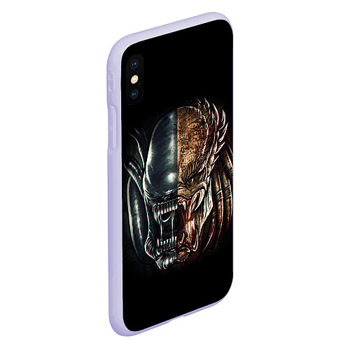 Чехол iPhone XS Max матовый PREDATOR / 3D-Светло-сиреневый – фото 2