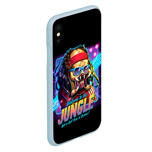 Чехол iPhone XS Max матовый PREDATOR / 3D-Голубой – фото 2