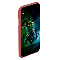 Чехол iPhone XS Max матовый PREDATOR, цвет: 3D-красный — фото 2