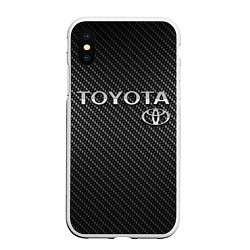 Чехол iPhone XS Max матовый TOYOTA CARBON, цвет: 3D-белый