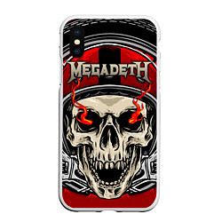 Чехол iPhone XS Max матовый Megadeth, цвет: 3D-белый