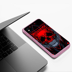 Чехол iPhone XS Max матовый Megadeth, цвет: 3D-розовый — фото 2