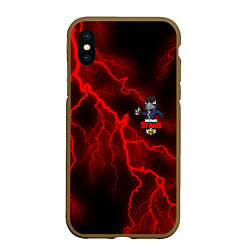 Чехол iPhone XS Max матовый Brawl Stars CROW, цвет: 3D-коричневый