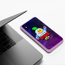 Чехол iPhone XS Max матовый BRAWL STARS SPROUT, цвет: 3D-сиреневый — фото 2