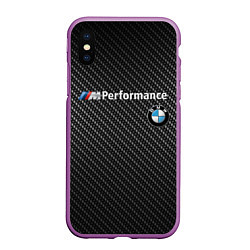 Чехол iPhone XS Max матовый BMW CARBON, цвет: 3D-фиолетовый