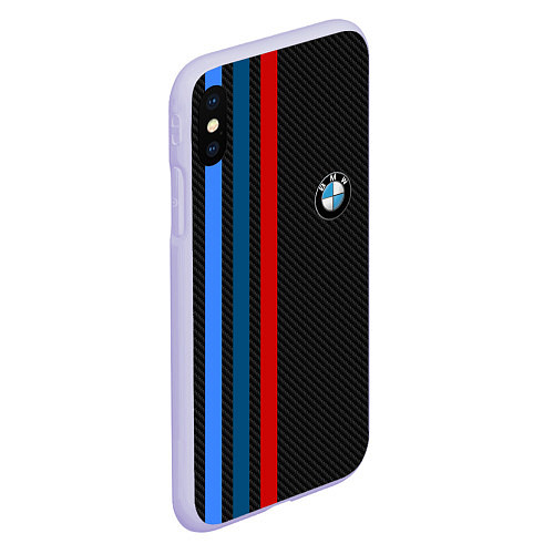 Чехол iPhone XS Max матовый BMW CARBON / 3D-Светло-сиреневый – фото 2