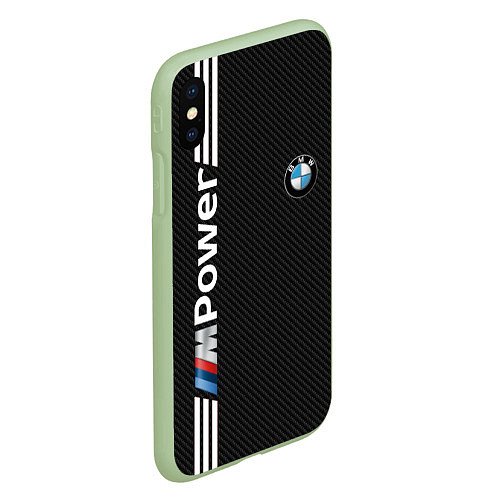 Чехол iPhone XS Max матовый BMW CARBON / 3D-Салатовый – фото 2