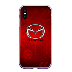 Чехол iPhone XS Max матовый MAZDA, цвет: 3D-светло-сиреневый