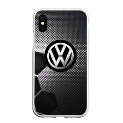 Чехол iPhone XS Max матовый VOLKSWAGEN, цвет: 3D-белый