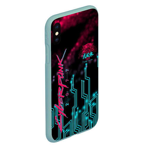 Чехол iPhone XS Max матовый CYBERPUNK / 3D-Мятный – фото 2