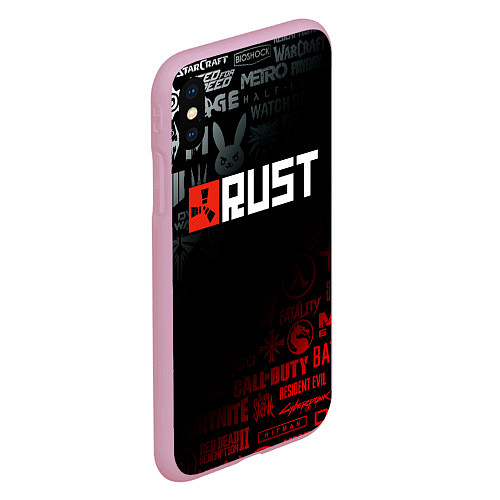 Чехол iPhone XS Max матовый RUST / 3D-Розовый – фото 2